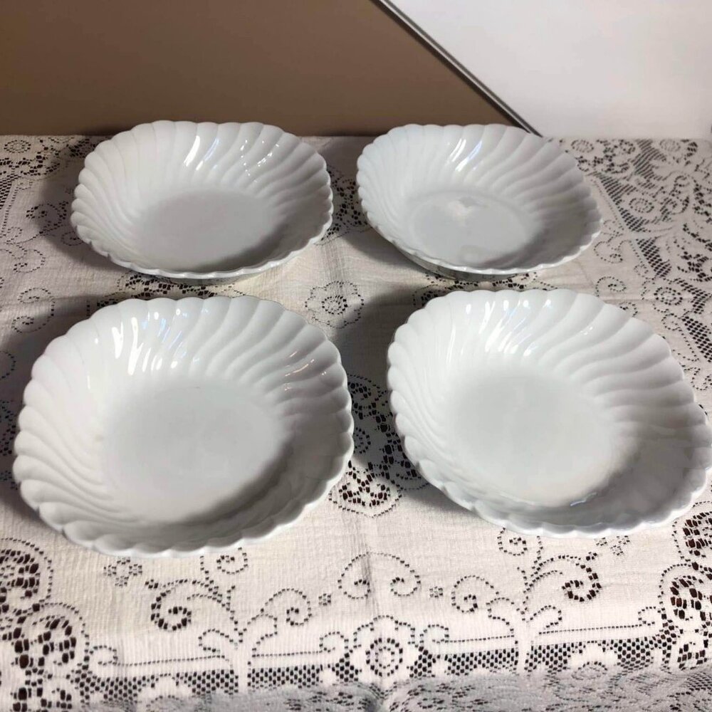 Vintage Johnson Bros ironstone square soup bowls - set of 4